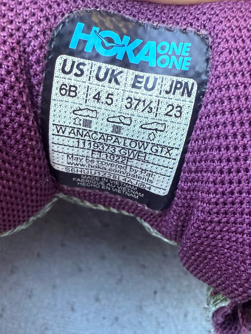 Hoka One One Anacapa Low GTX Women's Hiking Shoes - Grape Wine Mulberry Purple - Picture 4 of 5